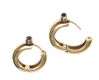 9CT GOLD AND AMETHYST HOOP EARRINGS at Ross's Online Art Auctions
