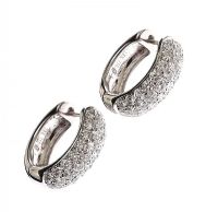 18CT WHITE GOLD AND DIAMOND HOOP EARRINGS at Ross's Online Art Auctions