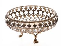 EDWARDIAN PIERCED STERLING SILVER DISH at Ross's Online Art Auctions