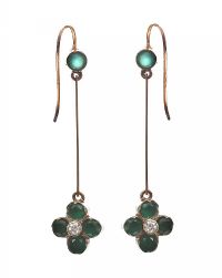 GOLD-TONE METAL AND CRYSTAL DROP EARRINGS at Ross's Online Art Auctions