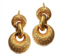 VICTORIAN 18CT GOLD DROP EARRINGS at Ross's Online Art Auctions