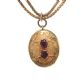 VICTORIAN 18CT GOLD BROOCH WITH LOCKET SET WITH GARNET at Ross's Online Art Auctions