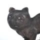 CARVED STONE FELINE FIGURINE WITH DIAMOND-SET EYES at Ross's Online Art Auctions