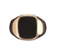 9CT GOLD PINKIE RING SET WITH ONYX at Ross's Online Art Auctions