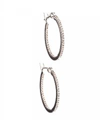 18CT WHITE GOLD AND DIAMOND 'IN AND OUT' HOOP EARRINGS at Ross's Online Art Auctions