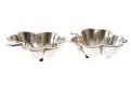 PAIR OF ANTIQUE STERLING SILVER DISHES IN A SHAMROCK DESIGN at Ross's Online Art Auctions