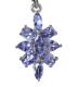 STERLING SILVER AND TANZANITE CLUSTER PENDANT AND CHAIN at Ross's Online Art Auctions