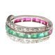 REVERSIBLE 9CT WHITE GOLD RUBY EMERALD AND DIAMOND RING at Ross's Online Art Auctions