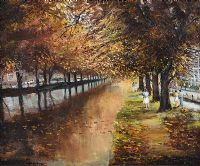 CANAL AT MESPIL ROAD, DUBLIN by Norman J. McCaig at Ross's Online Art Auctions