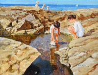 THE ROCK POOL by John Haskins at Ross's Online Art Auctions