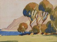 TREES ON THE ANTRIM COAST by Maurice Canning Wilks ARHA RUA at Ross's Online Art Auctions