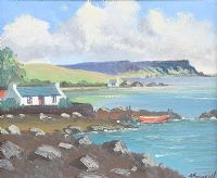 ON THE ANTRIM COAST by J.J. O'Neill at Ross's Online Art Auctions
