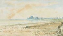CARRICKFERGUS CASTLE, COUNTY ANTRIM by Rowland Hill RUA at Ross's Online Art Auctions