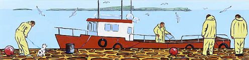 SKERRIES FISHERMEN by Ronald Keefer at Ross's Online Art Auctions