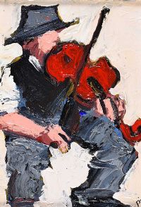 ON THE FIDDLE by P.J. O Hare at Ross's Online Art Auctions