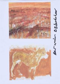 BROWN DOG & LANDSCAPE by Basil Blackshaw HRHA HRUA at Ross's Online Art Auctions