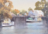 BOATS IN THE HARBOUR by G. Crowe at Ross's Online Art Auctions