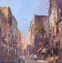 THE OLD QUARTER, BARCELONA by Colin Gibson at Ross's Online Art Auctions