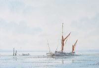 TIED UP FISHING BOATS by Alan Whitehead at Ross's Online Art Auctions