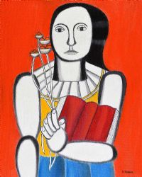 WOMAN WITH BOOK by Sam Spence at Ross's Online Art Auctions