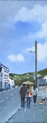 A STROLL DOWN TO THE BEACH THROUGH DOWNINGS VILLAGE by Sean Lorinyenko at Ross's Online Art Auctions