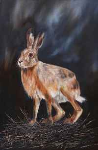 STARTLED HARE by Michael Smyth at Ross's Online Art Auctions