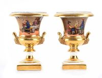 PAIR OF GILT TWO HANDLED VASES at Ross's Online Art Auctions