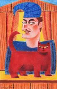 PUNCH WITH A CAT by Graham Knuttel at Ross's Online Art Auctions