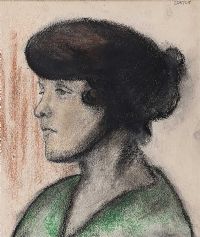 PORTRAIT OF A GIRL by William Conor RHA RUA at Ross's Online Art Auctions
