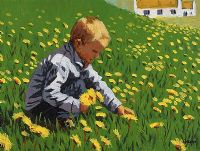 PICKING DASIES by Ronald Keefer at Ross's Online Art Auctions