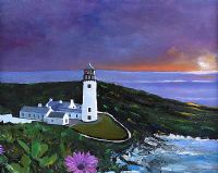 FANAD LIGHT HOUSE, NIGHTSCAPE by Sean Lorinyenko at Ross's Online Art Auctions