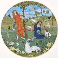 TWO GIRLS WITH CATS, BIRDS & DOG by Helen Condy UWS at Ross's Online Art Auctions