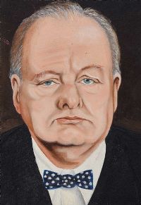 PORTRAIT OF WINSTON CHURCHILL by R. Boyd Morrison at Ross's Online Art Auctions