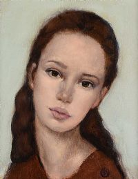 GIRL WITH AUBURN HAIR by Ken Hamilton at Ross's Online Art Auctions