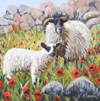 RAM & A LAMB by Ronald Keefer at Ross's Online Art Auctions