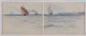 SAILING BY THE AILSA CRAIG by Joseph William Carey RUA at Ross's Online Art Auctions