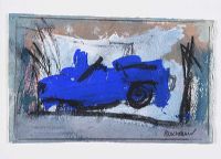 THE BLUE CAR by Basil Blackshaw HRHA HRUA at Ross's Online Art Auctions