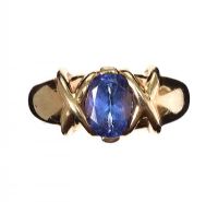 14CT GOLD SAPPHIRE RING at Ross's Online Art Auctions