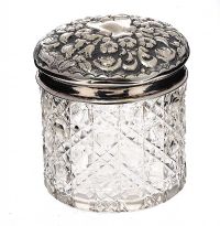LARGE SILVER TOPPED JAR at Ross's Online Art Auctions