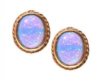 9CT GOLD OPAL STUD EARRINGS at Ross's Online Art Auctions