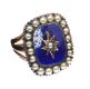 VICTORIAN GOLD-TONE RING WITH ENAMEL AND SEED PEARL at Ross's Online Art Auctions