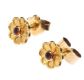 9CT GOLD AND GARNET FLORAL STUD EARRINGS at Ross's Online Art Auctions