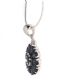STERLING SILVER AND SAPPHIRE CLUSTER PENDANT AND CHAIN at Ross's Online Art Auctions