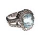 FRENCH 18CT WHITE GOLD AQUAMARINE AND DIAMOND COCKTAIL RING at Ross's Online Art Auctions