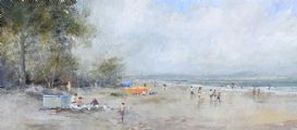 ON THE BEACH AT RATHMULLAN by Tom Kerr at Ross's Online Art Auctions