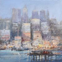 MANHATTAN SKYLINE by Colin Gibson at Ross's Online Art Auctions