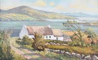 IRISH THATCHED COTTAGE by William Henry Burns at Ross's Online Art Auctions