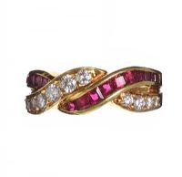18CT GOLD DIAMOND AND RUBY RING at Ross's Online Art Auctions