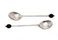 SILVER-PLATED COFFEE BEAN SPOONS at Ross's Online Art Auctions
