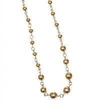 9CT GOLD BALL-LINK NECKLACE at Ross's Online Art Auctions